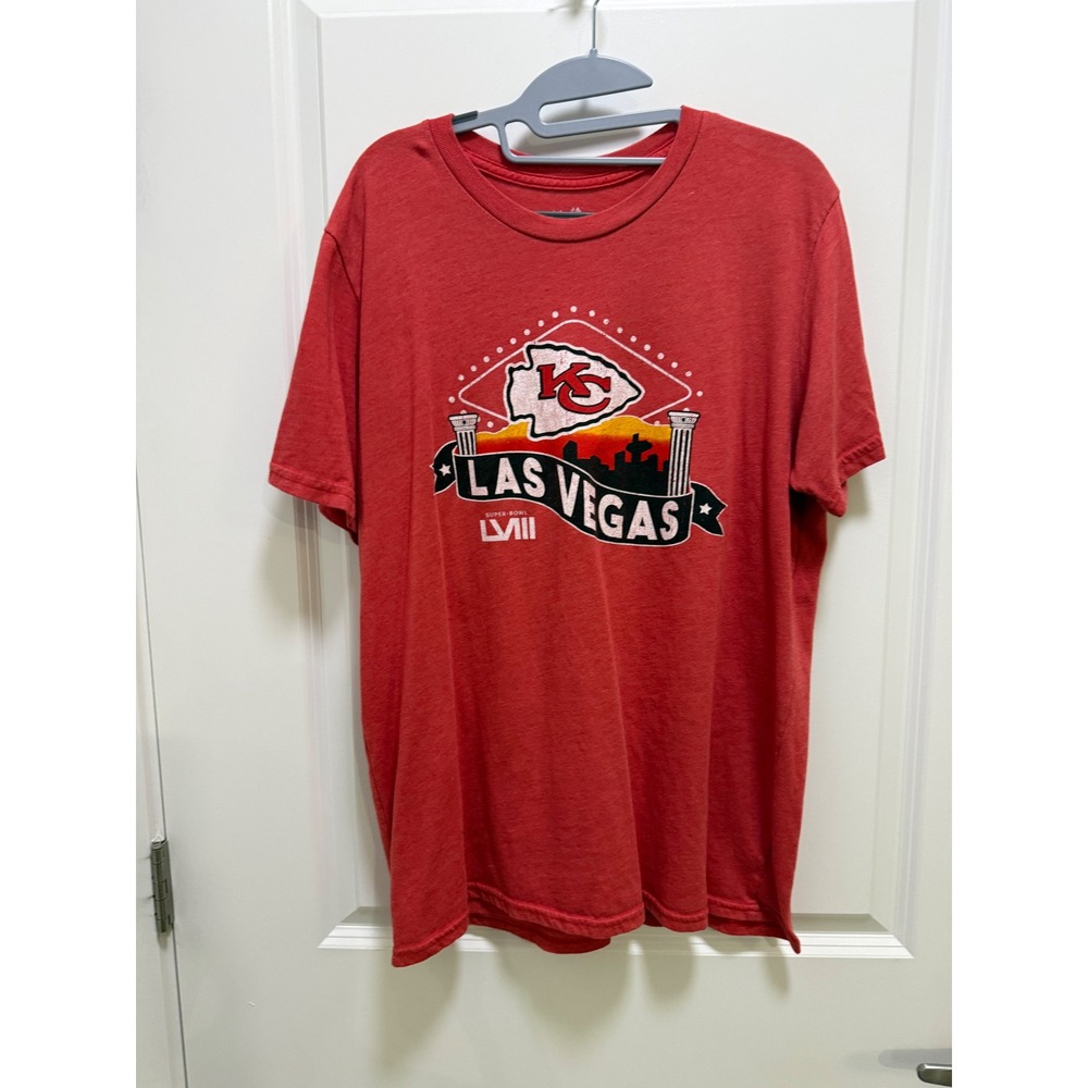Majestic Mens Kansas City Chiefs Super Bowl LVIII Las Vegas T-Shirt Red XL